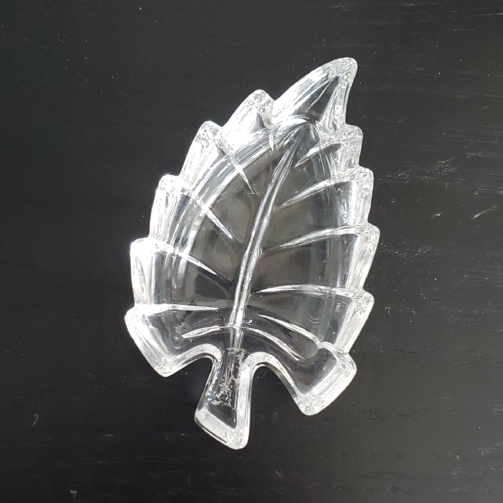 😼VTG RCR Cristalleria Italiana Lead Crystal Leaf Dish – Italy Hollywood Regency